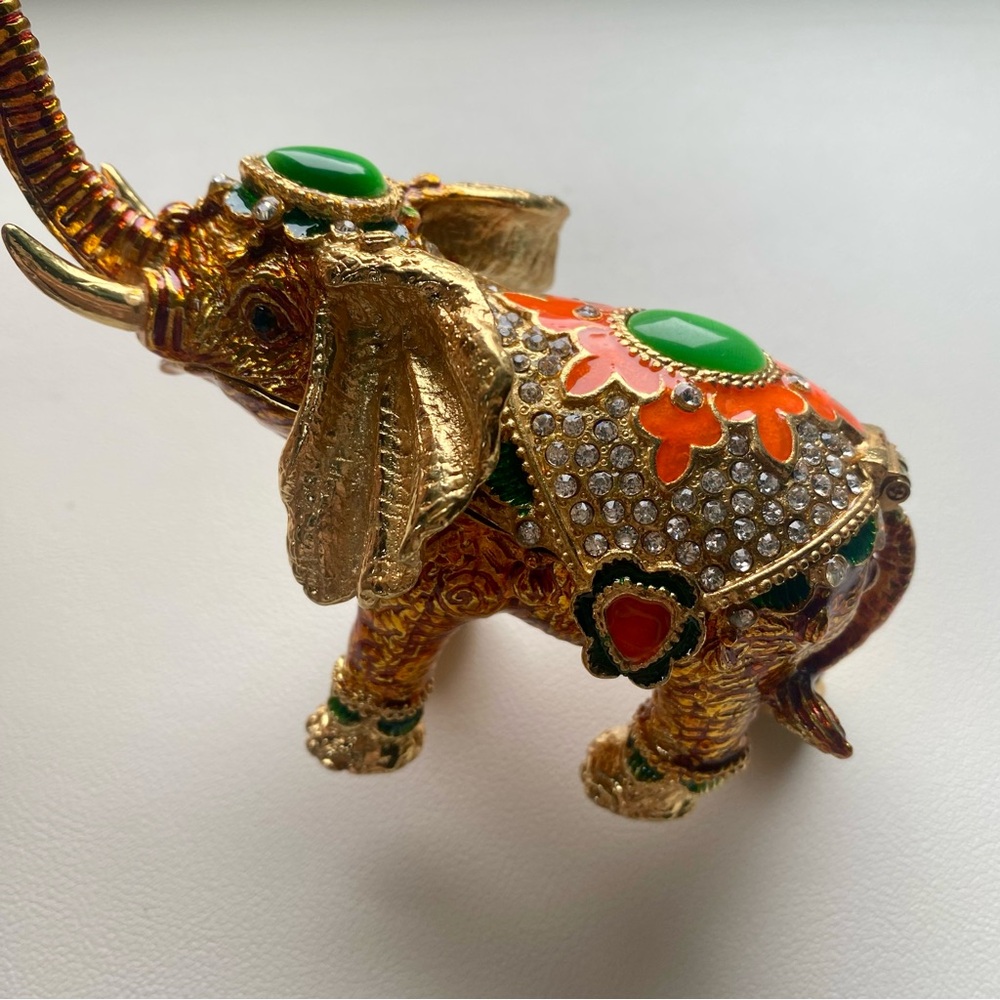 Gold and Red Elephant Figurine